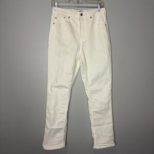 Frye Straight Leg Skinny Denim Jeans 4/27 White Classic High Rise 5 Pocket EUC